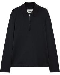 Jil Sander - Long-Sleeves Zip-Up Polo T-Shirt - Lyst