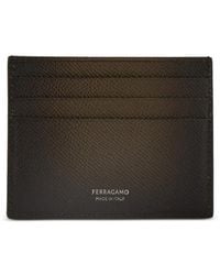 Ferragamo - Micro Gancini Kartenetui Aus Gekörntem Leder - Lyst