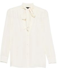 Nili Lotan - Rivers Shirt Bow Ecru - Lyst