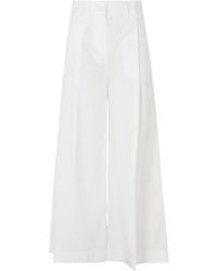SOLOTRE - Pleated Palazzo Pants - Lyst