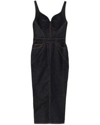 Givenchy - Pocket Denim Midi Dress - Lyst