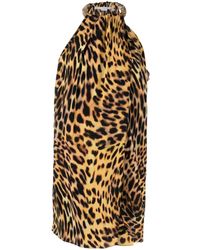 Stella McCartney - Neckholder-Top mit Leoparden-Print - Lyst