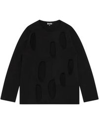 COMME DES GARÇON BLACK - Cutout Crew-Neck Knitwear - Lyst