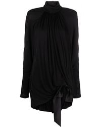 Saint Laurent - Draped Jersey Dress - Lyst