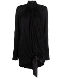 Saint Laurent - ハイネック ミニドレス - Lyst