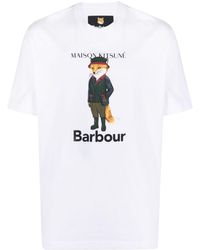 Barbour - X Maison Kitsuné Logo-print Cotton T-shirt - Lyst