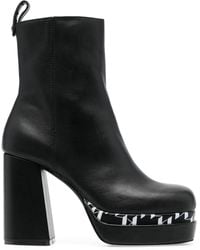 Karl Lagerfeld - モノグラム プラットフォームブーツ - Lyst