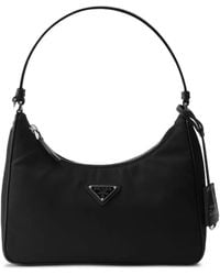 Prada - Bolso shopper Re-Edition mini con logo triangular 2005 - Lyst
