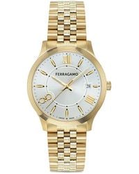 Ferragamo - Stainless Steel Quartz Gancini Dial Watch - Lyst