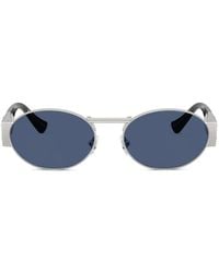 Versace - Medusa-Detail Round-Frame Sunglasses - Lyst