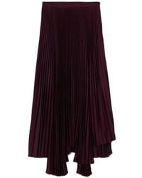 Plan C - Falda Larga Con Panel Plisado - Lyst