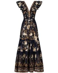 CAMILLA - Maxi Flamenco Folklore Ruffled Floral-Pattern Dress - Lyst