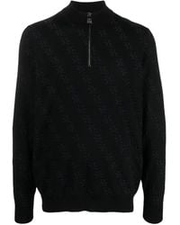Billionaire - Monogram-Jacquard Knitted Jumper - Lyst