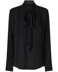 Pinko - Blouse With Sash Collar - Lyst
