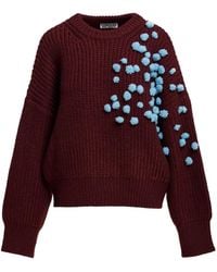 Essentiel Antwerp - Pompon-Embellished Ribbed-Knit Jumper - Lyst