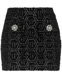 Philipp Plein - Tweed Mini Skirt Monogram - Lyst