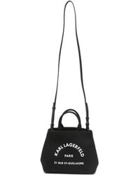KARL LAGERFELD - Mini Rue St-Guillaume Canvas Tote Bag - Lyst