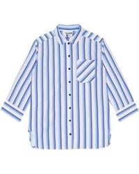 Ganni - Striped Organic Cotton Shirt - Lyst