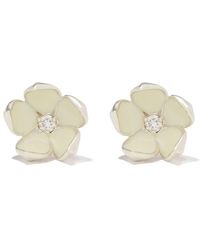 Shaun Leane - Silver Cherry Blossom Diamond Large Flower Stud Earrings - Lyst
