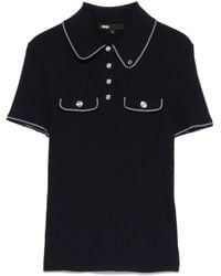 Maje - Contrast-Trim Polo Shirt - Lyst