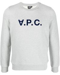 A.P.C. - Logo-print Cotton Sweatshirt - Lyst