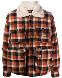 DSquared² - Check-print Shearling Jacket - Lyst