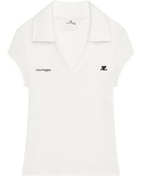 Courreges - Logo Cropped Polo Shirt - Lyst