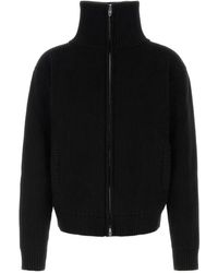Balenciaga - Ribbed-Knit High-Neck Cardigan - Lyst