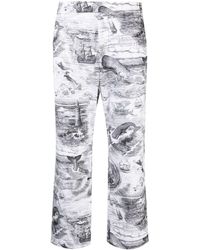 Thom Browne - Nautical-print Cropped Trousers - Lyst