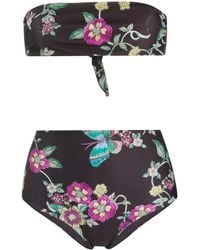 RED Valentino - Floral Print High-Waist Bikini - Lyst