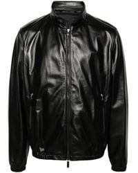 Giorgio Armani - Leather Zipped Jacket - Lyst
