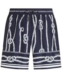 Dolce & Gabbana - Marina-Print Canvas Swim Boxer Shorts - Lyst