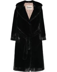 Herno - Mid-Length Belted Coat With Plush Texture - Lyst