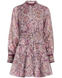 Marie Oliver - Hughes Paisley-Print Belted Mini Dress - Lyst