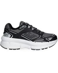 EA7 - Logo-Print Mesh Sneakers - Lyst