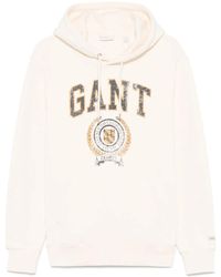 GANT - Hoodie Met Logoprint - Lyst