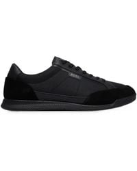 BOSS - Suede-Panelled Sneakers - Lyst