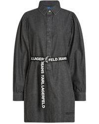 Karl Lagerfeld - Robe En Jean À Taille Ceinturée - Lyst