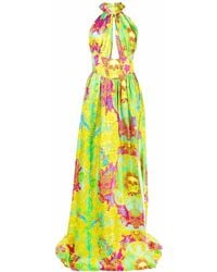Philipp Plein - New Baroque-Print Silk Maxi Dress - Lyst