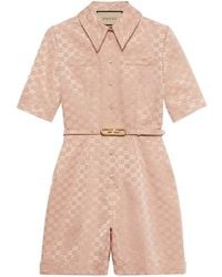 Gucci - GG Supreme Belted Playsuit - Lyst