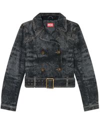 DIESEL - De-Legend-S Belted Denim Jacket - Lyst