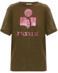 Isabel Marant - Zewel Linen T-Shirt With Print - Lyst