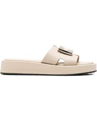 SERGIO MORETTI FIRENZE - Logo-Plaque Platform Slippers - Lyst