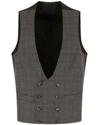 Corneliani - Prince Of Wales Check Double-Breasted Waistcoat - Lyst