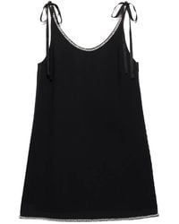 Prada - Sablé Embellished Mini Dress - Lyst