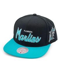 Mitchell & Ness - Mlb Miami Marlins Cooperstown Evergreen Script Pet Met Drukknopen - Lyst