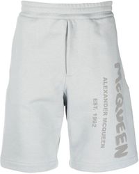 Alexander McQueen - Bermuda Shorts With Graffiti Logo Print - Lyst