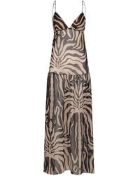 Johanna Ortiz - Georgette Zebra-Print Maxi Dress - Lyst