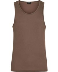 ZEGNA - Ribbed Cotton-Blend Tank Top - Lyst