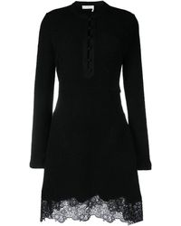 Chloé - Lace-Panel Knitted Mini Dress - Lyst